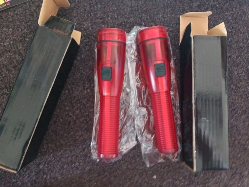 Red battery power torches - 2,